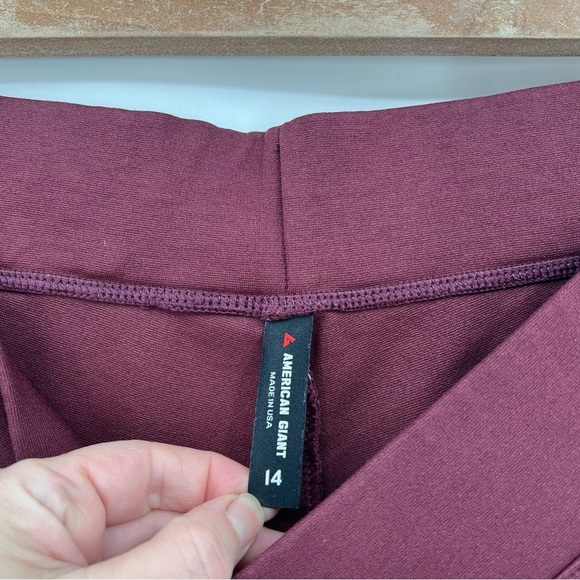 American Giant Ponte Kick Flare Crop Pant in Wine Size 14 Petite - Picture 3 of 8